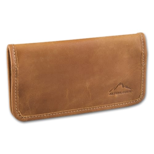 Feinschnitt-Tasche Leder brandy 16 x 9 cm 32787