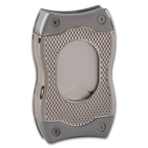 Zigarrencutter COLIBRI Flach/Kerbschnitt schwarz-chrom 23/27mm 90849