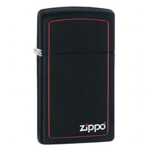 ZIPPO Slim schwarz matt Zippo Logo Border 60001438 36980