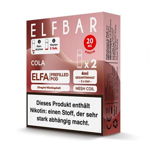 E-Liquidpod ELFBAR Elfa Cola 20 mg 2 Pods 17622