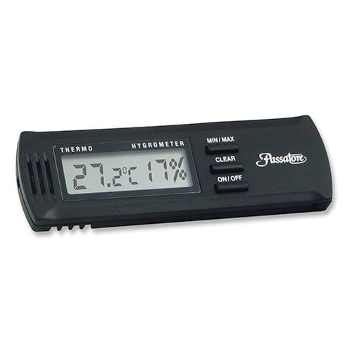 Thermometer mit Hygrometer Passatore Digital aus Kunststoff in schwarz 10x3,2cm 10244