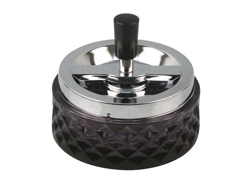 Drehascher chrom/Rauchglas  12cm 503842