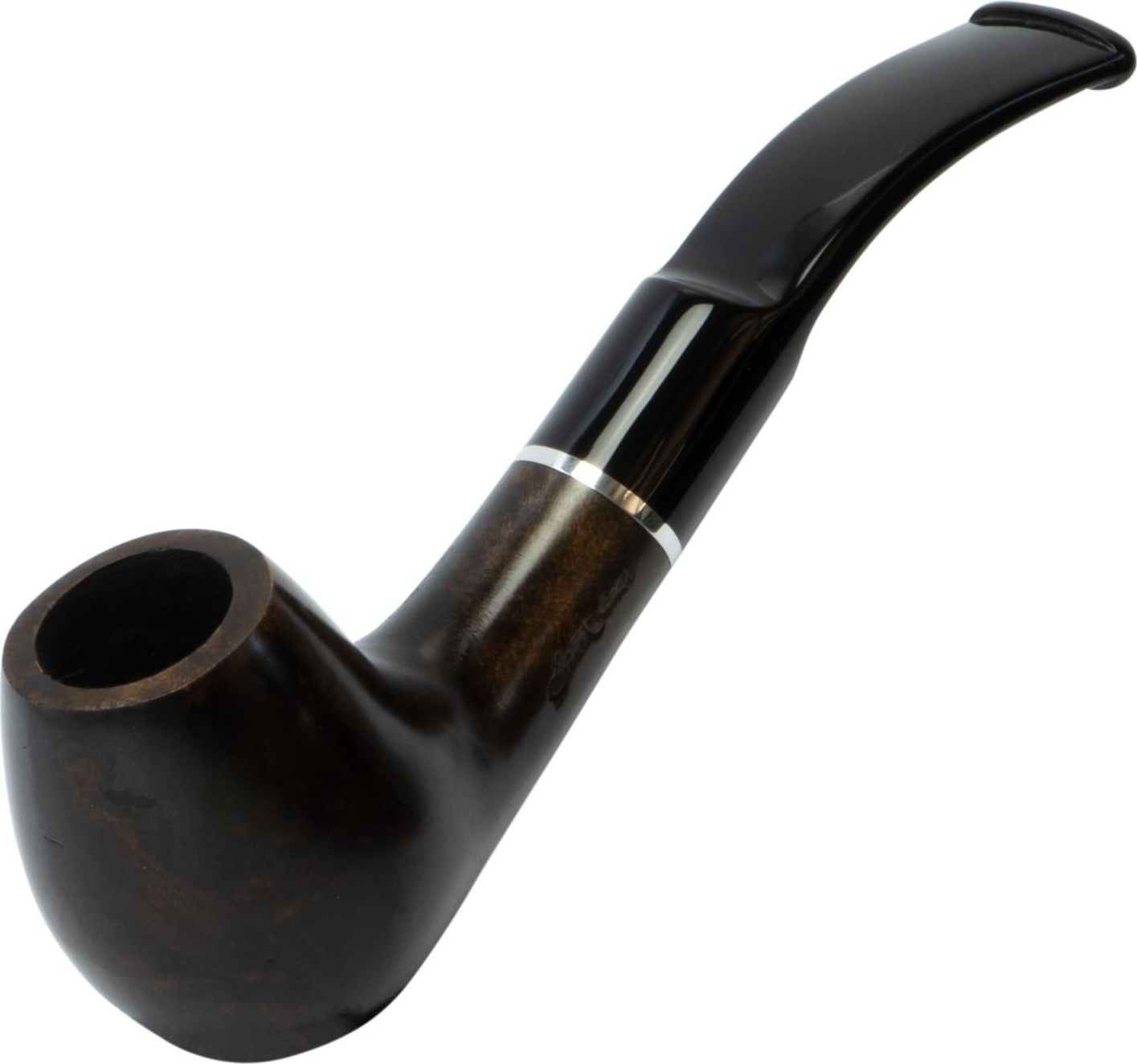 Pfeife JEAN CLAUDE leicht gebogen rotbraun, Ring Acryl 475101