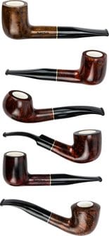 Pfeife "Jean Claude" bi-color/Meerschaumfutter sort.  Acryl 418458