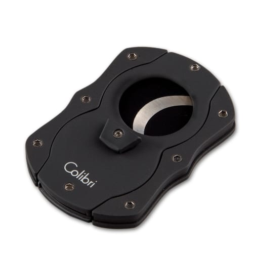 Zigarrencutter Colibri Cut aus Metall Edelstahl in schwarz 22 mm Durchmesser 96627