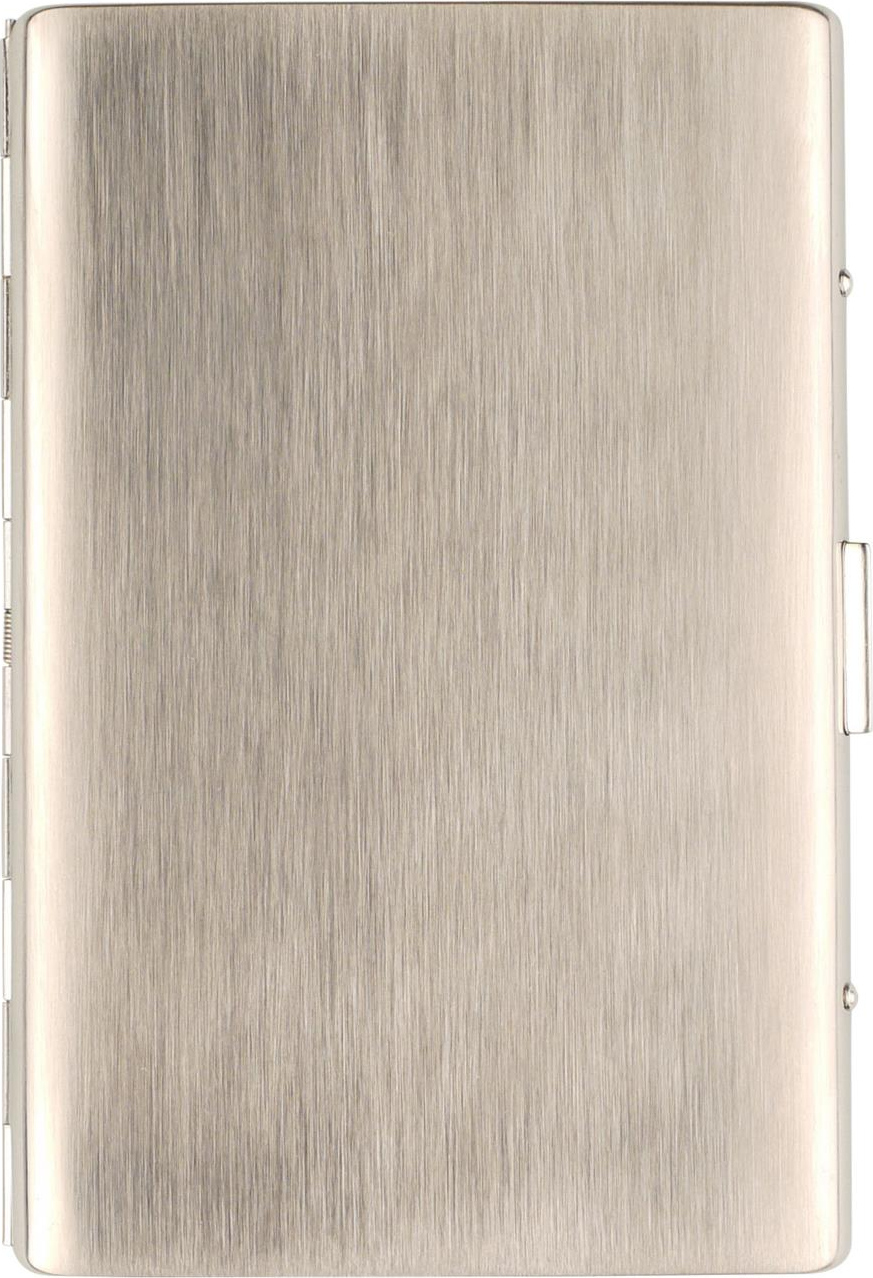 Zigarettenetui Metall chrom gebürstet f. 100mm Zig./9er 610072