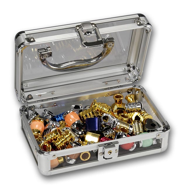 Gluttöter in Acrylkoffer verschiedene Designs sortiert 1934