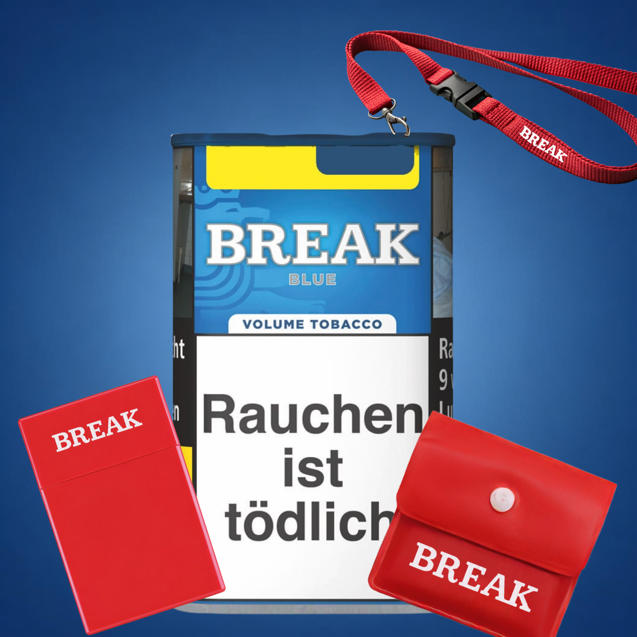 BREAK Discovery Box Blue 85 g + Schlüsselband + Taschenascher + Zigarettenetui