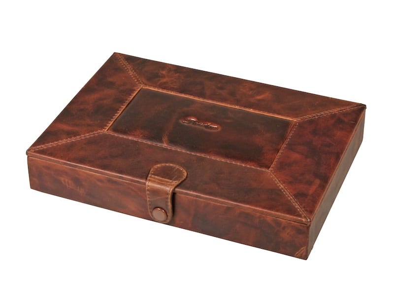 PASSATORE Humidor Leder braun antik fuer ca. 8-10 Zig. 560152