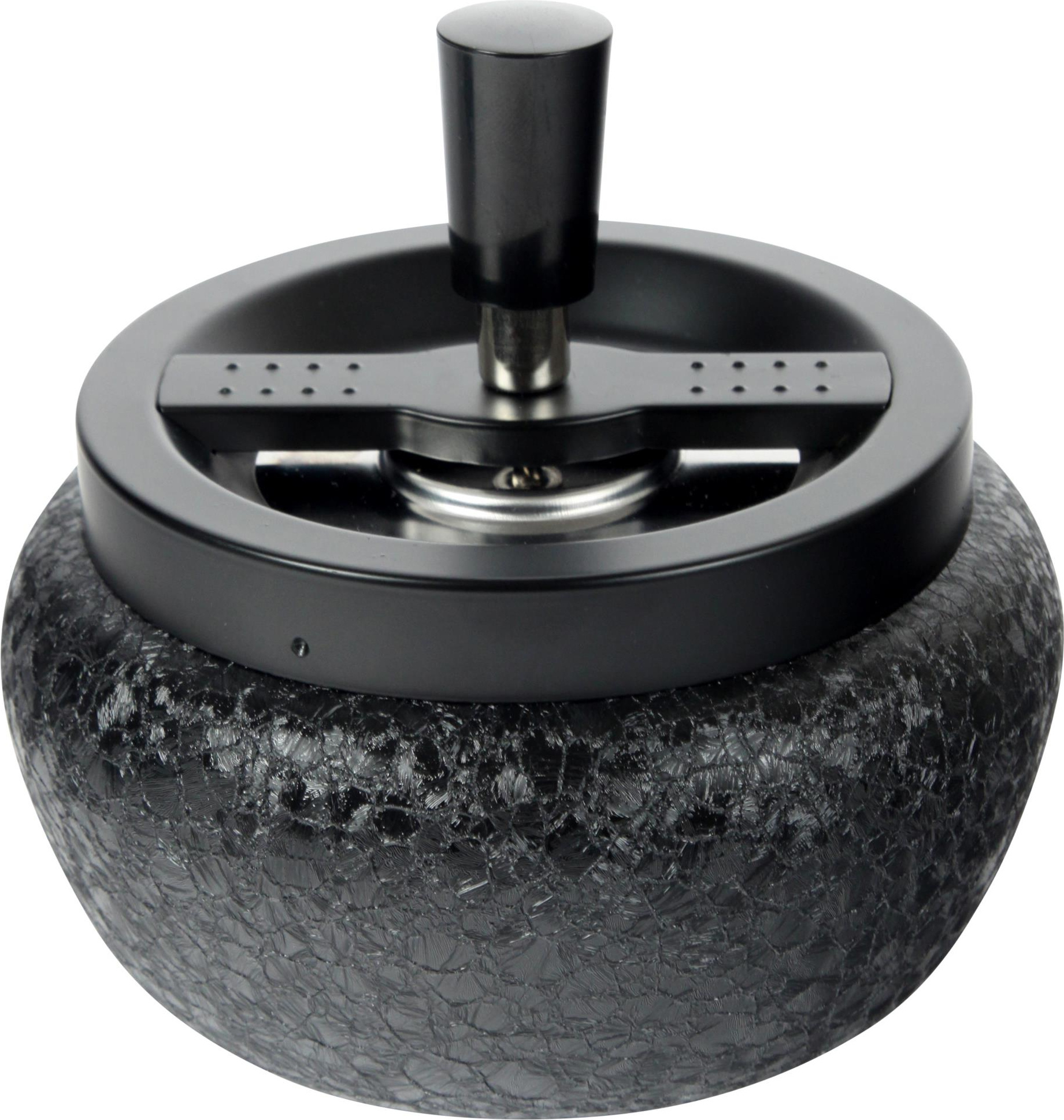 Drehascher bauchig schwarz/schwarz 13 cm