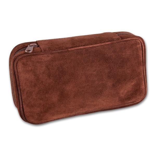 Pfeifentasche 2er Wildleder braun  22x6x12,5 5584