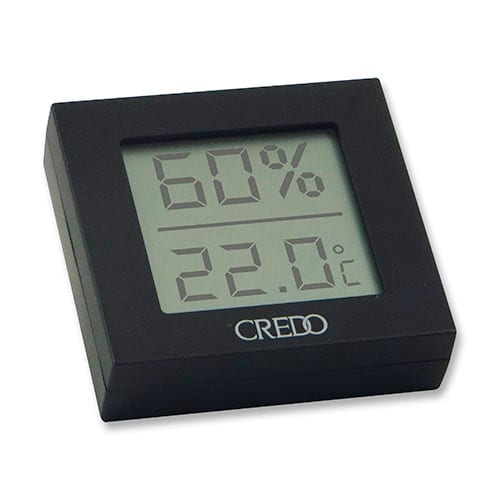 Hygrometer mit Thermometer Credo Digital aus Kunststoff in schwarz 74284
