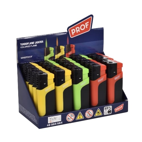 Feuerzeug Turbo PROF Fancy Color 3 Farben sortiert 17666