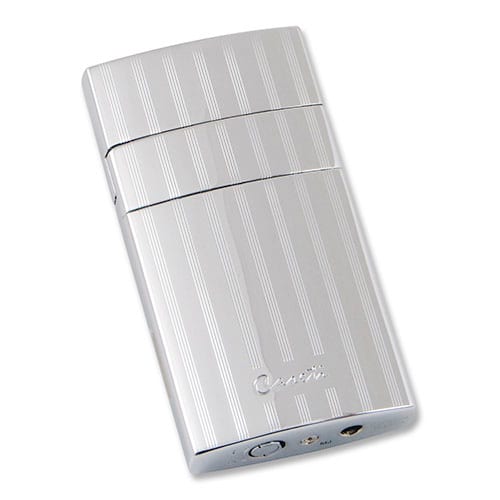 Feuerzeug Caseti Nizza mit Jetflamme aus Chrom in silber matt glänzend gemustert 93379