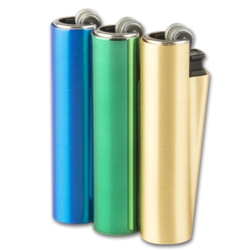Einwegfeuerzeug Stein CLIPPER Solid Mix Metal Cover mit 30 Stueck 21188