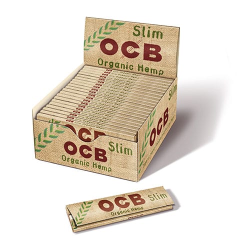 OCB Organic Hemp Slim Zigarettenpapier Display 50 Heftchen à 32 Blättchen SW14337