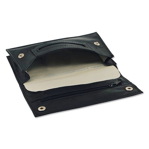 Tabakstelltasche aus Leder Kautschuk glatt in schwarz 93601