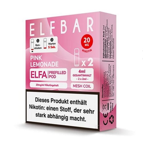 E-Liquidpod ELFBAR Elfa Pink Lemonade 20 mg 2 Pods 17628