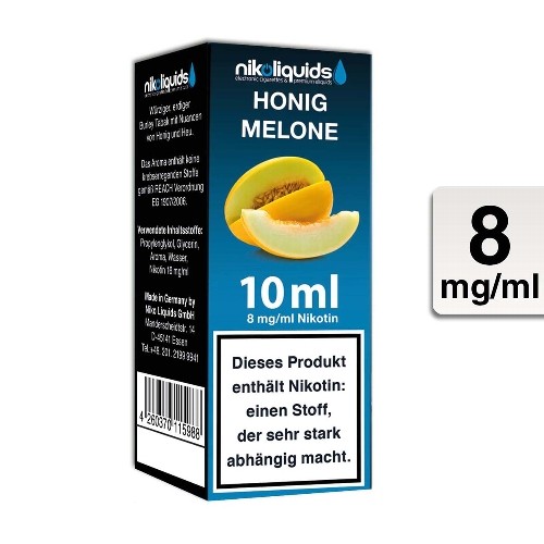 E-Liquid Nikoliquids Honigmelone 8 mg/ml Flasche 10 ml