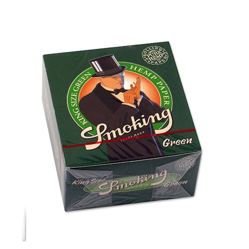 DISPLAY 50 Heftchen à 33 Blättchen Zigarettenpapier Smoking Green King Size