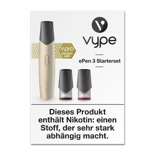 E-Zigarette VYPE ePen3 Starterset Gold 12mg vPro 2 Caps
