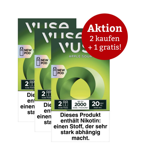 VUSE Pro Pods Green Apple 20 mg – Aktion: 2 x kaufen, 3 erhalten