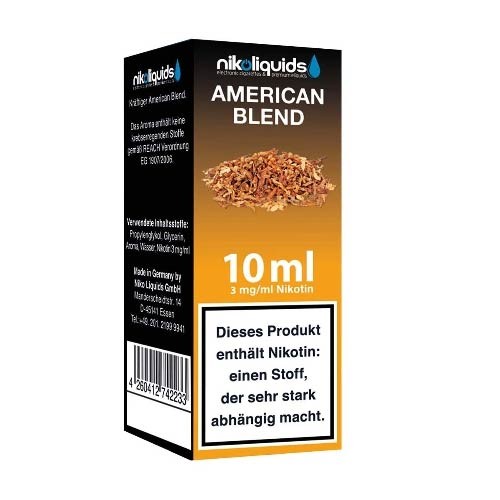 E-Liquid Nikoliquids Amercian Blend mit 3 mg Nikotin