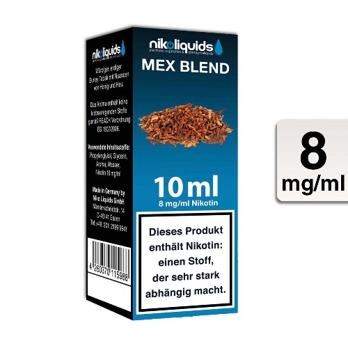 E-Liquid Nikoliquids Mex Blend 8 mg/ml Flasche 10 ml