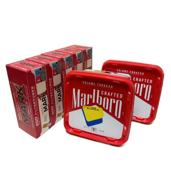 2× Marlboro Volumentabak 230g Eimer Crafted Selection + 1000 Filterhülsen Mark 1