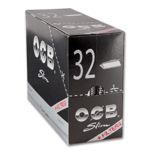 DISPLAY 32 Heftchen à 32 Blättchen inklusive 32 Filtertips Zigarettenpapier OCB Slim Filter