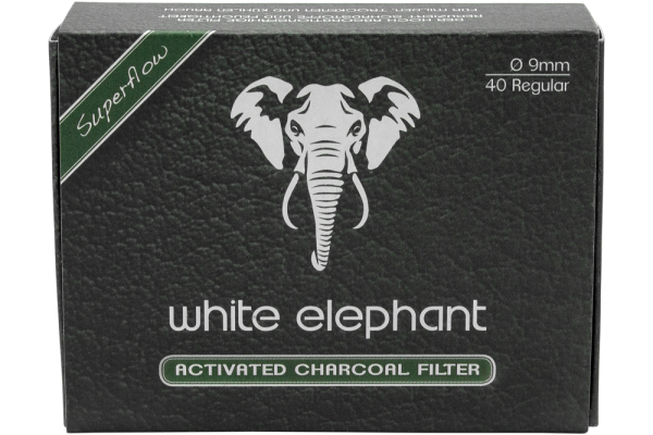 Pfeifenfilter White Elephant Activated Charcoal Filter 9 mm 1 Schachtel à 40 Filter