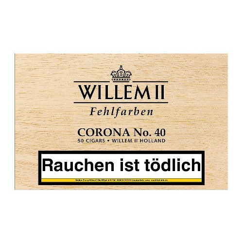 Willem II Fehlfarben Corona No.40 Sumatra 50 Zigarren