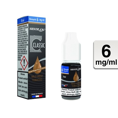 E-Liquid SilverCig Wild West Tobacco 6 mg/ml Flasche 10 ml