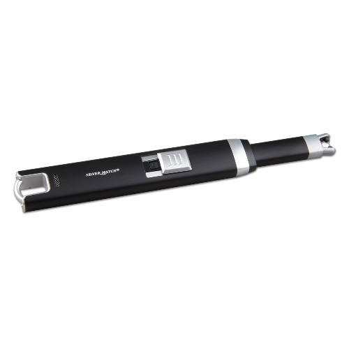 Feuerzeug Stab Silver Match Finsbury Batterie mit Lichtbogen aus Aluminium in schwarz silber