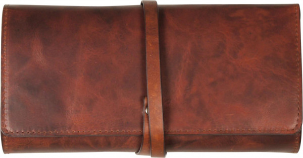 PASSATORE Pfeifen-Rollbeutel Leder braun antik 20cm / 2er