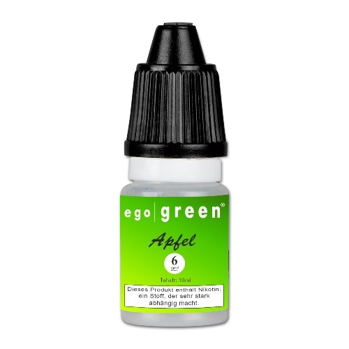 E-Liquid egogreen Apfel 6 mg/ml Flasche 10 ml