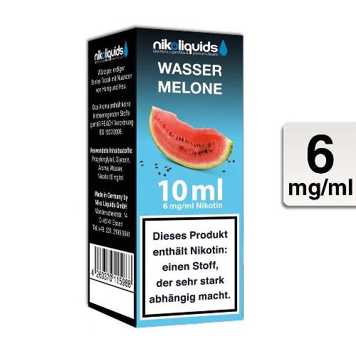E-Liquid NIKOLIQUIDS Wassermelone 6 mg 50 PG / 50 VG