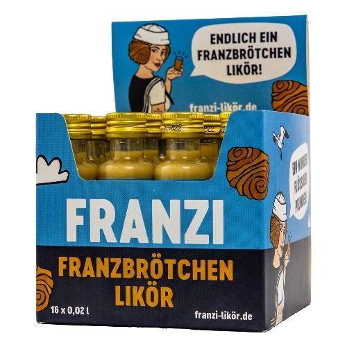 Likoer FRANZI Franzbroetchen 15 % Vol. Karton mit 16 Flaschen