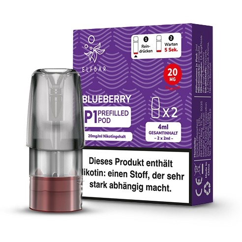 E-Liquidpod ELFBAR Mate500 Blueberry 20 mg 2 Pods