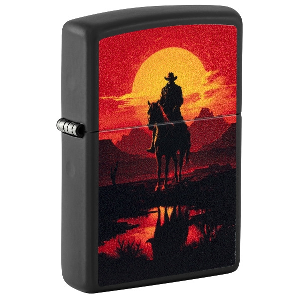 ZIPPO schwarz matt Western Scene Design 60007523