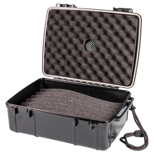 Humidor PASSATORE Cigar Case Acryl schwarz H8,3xB24xT18cm 10-15 Cig.