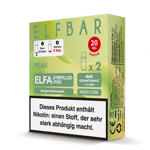 E-Liquidpod ELFBAR Elfa Pear 20mg 2 Pods