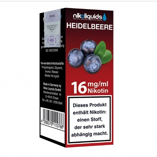 E-Liquid NIKOLIQUIDS Heidelbeere 16 mg