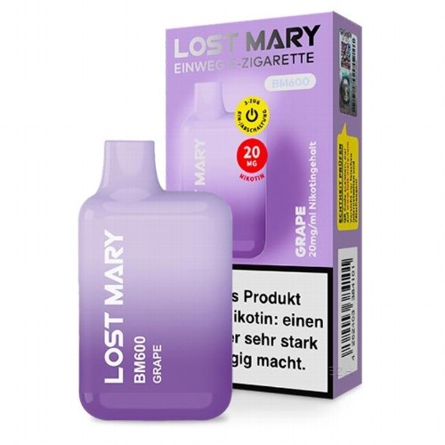 E-Shisha LOST MARY Einweg CP Grape 20 mg 600 Züge