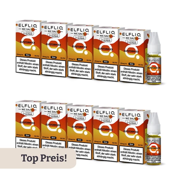 10er Pack E-Liquid Nikotinsalz ELFBAR Elfliq Elfstorm Ice 20mg