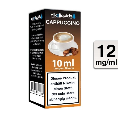 E-Liquid Nikoliquids Cappucino 12 mg/ml Flasche 10 ml