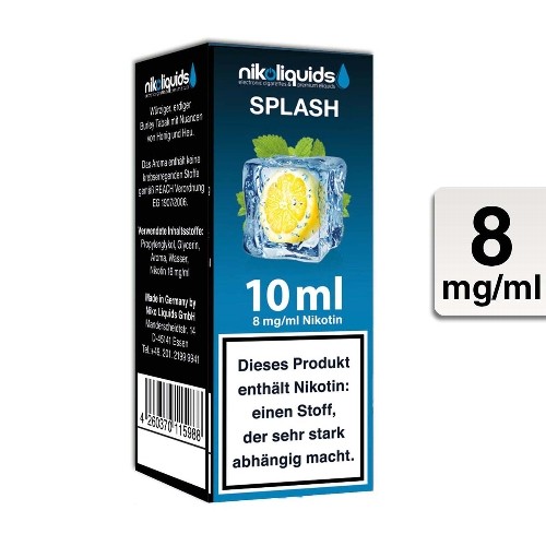 E-Liquid Nikoliquids Splash 8 mg/ml Flasche 10 ml