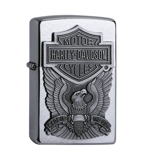 Zippo chrom gebuerstet Harley Davidson Eagle Emblem