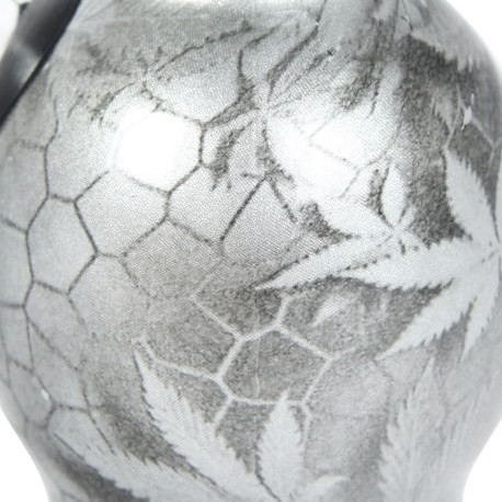 Bong Glas Leaves silver print 15 cm hoch