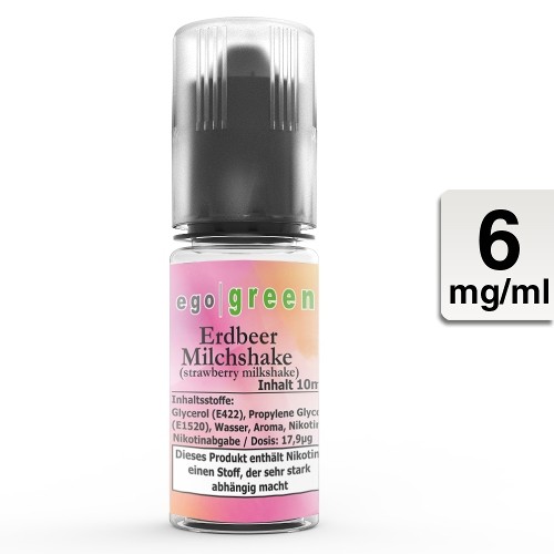 E-Liquid EGO GREEN Erdbeer Milchshake 6 mg